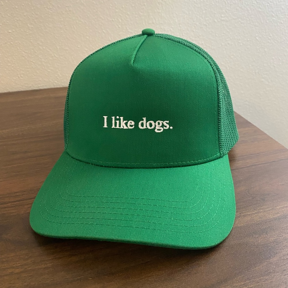 I like dogs kelly green trucker hat